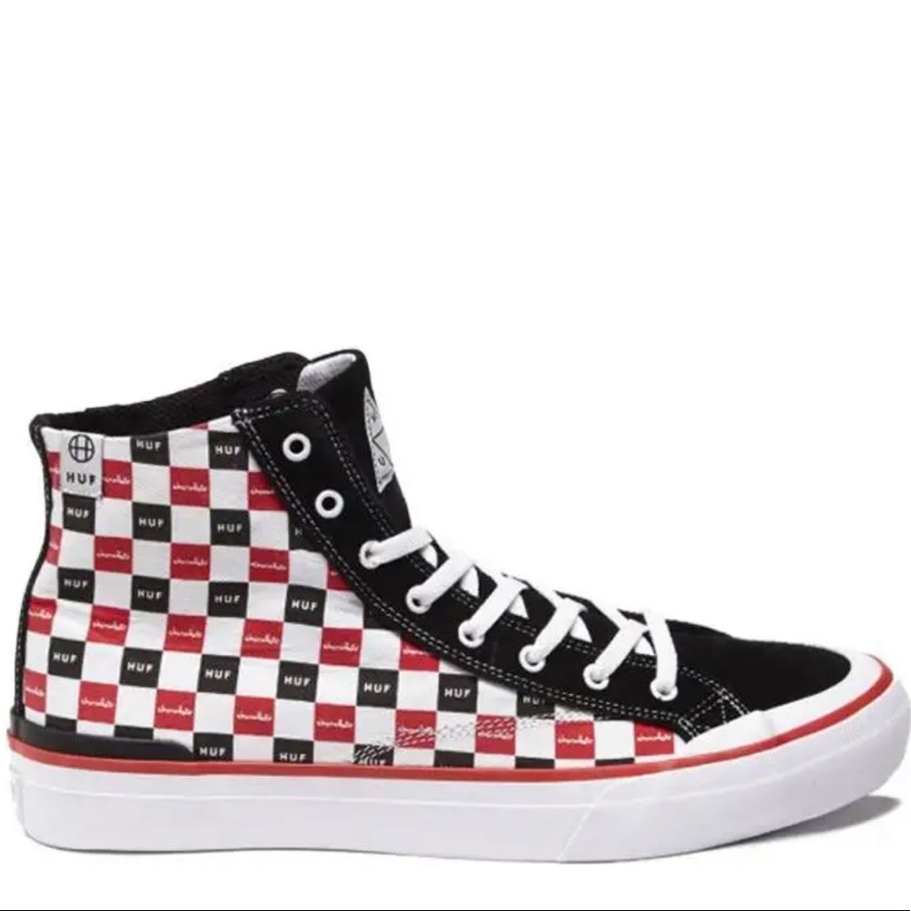 NWT HUF X Chocolate Classic Hi Skate Shoe | Chocolate Checker